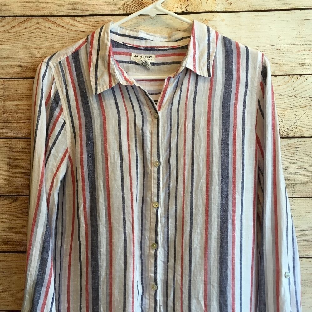 ARTISAN NY TUNIC TOP IN 100% LINEN - Picture 2 of 6